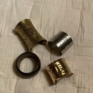 Set of Four Mixed Metal Cuff Bracelets